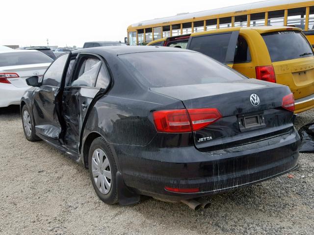 3VW2K7AJXFM280824 - 2015 VOLKSWAGEN JETTA BASE Սև լուսանկար 3