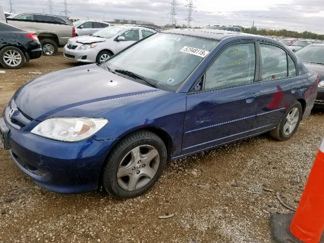 2HGES25784H516997 - 2004 HONDA CIVIC EX BLUE photo 2