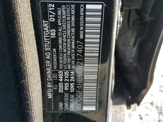 WDDGF4HB6CR217407 - 2012 MERCEDES-BENZ C 250 BLACK photo 10