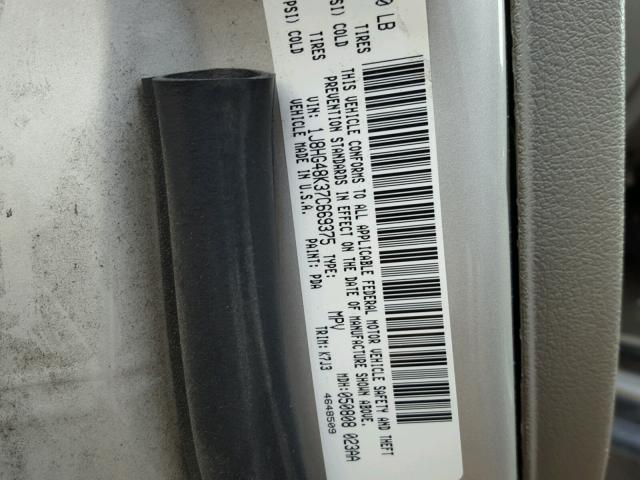 1J8HG48K37C669375 - 2007 JEEP COMMANDER BEIGE photo 10