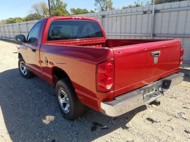 1D7HA16K07J631453 - 2007 DODGE RAM 1500 S RED photo 3