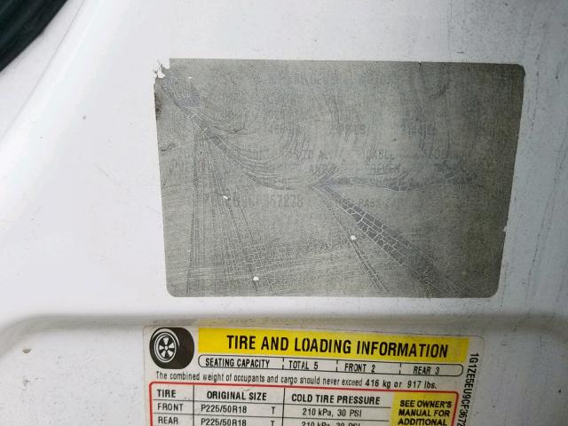 1G1ZE5EU9CF367278 - 2012 CHEVROLET MALIBU LTZ თეთრი ფოტო 10