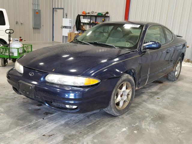 1G3NL12T9YC433336 - 2000 OLDSMOBILE ALERO GL BLUE photo 2