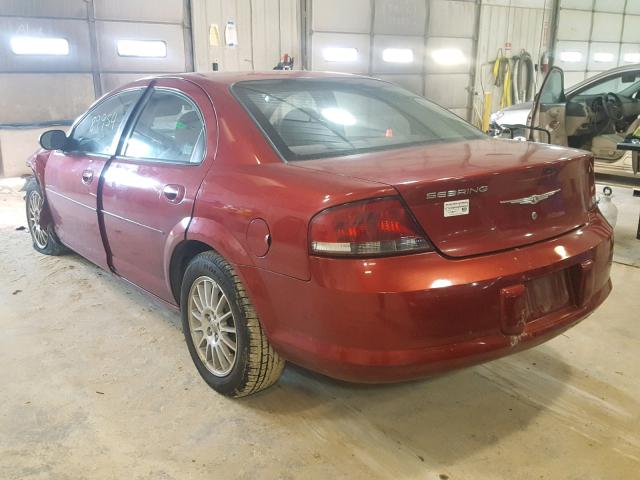 1C3EL46X34N360904 - 2004 CHRYSLER SEBRING LX RED photo 3