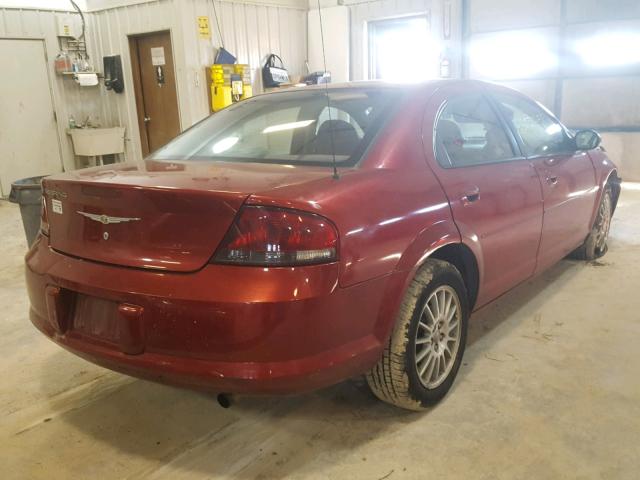 1C3EL46X34N360904 - 2004 CHRYSLER SEBRING LX RED photo 4