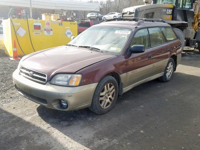 4S3BH6754Y7641158 - 2000 SUBARU LEGACY OUT MAROON photo 2