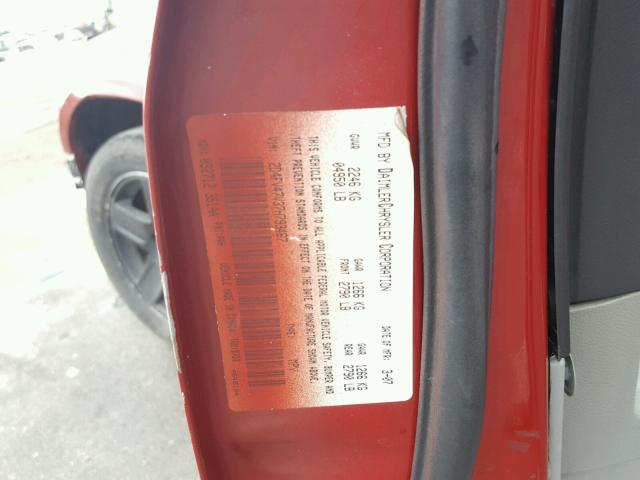 2D4FV47V37H793467 - 2007 DODGE MAGNUM SXT RED photo 10