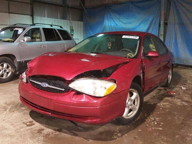 1FAFP55UX2A124813 - 2002 FORD TAURUS SES RED photo 2