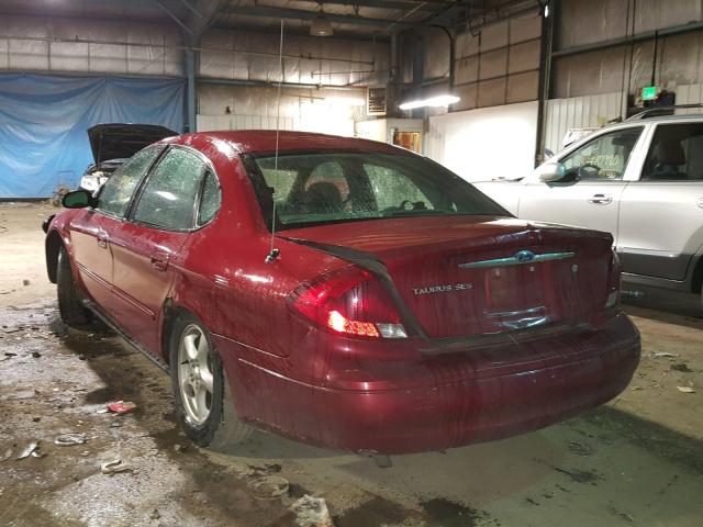 1FAFP55UX2A124813 - 2002 FORD TAURUS SES RED photo 3