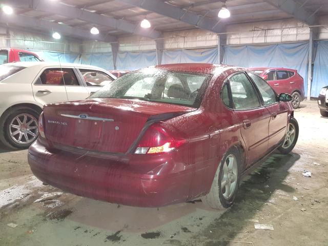 1FAFP55UX2A124813 - 2002 FORD TAURUS SES RED photo 4