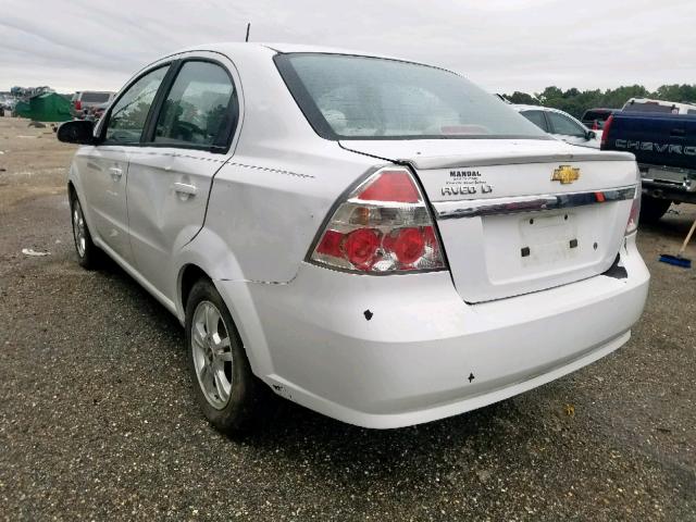 KL1TD5DE0BB205403 - 2011 CHEVROLET AVEO LS WHITE photo 3