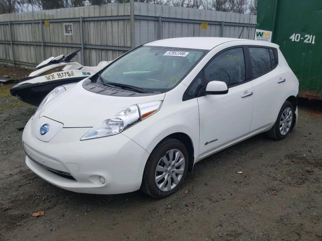 1N4AZ0CP0FC330303 - 2015 NISSAN LEAF S WHITE photo 2