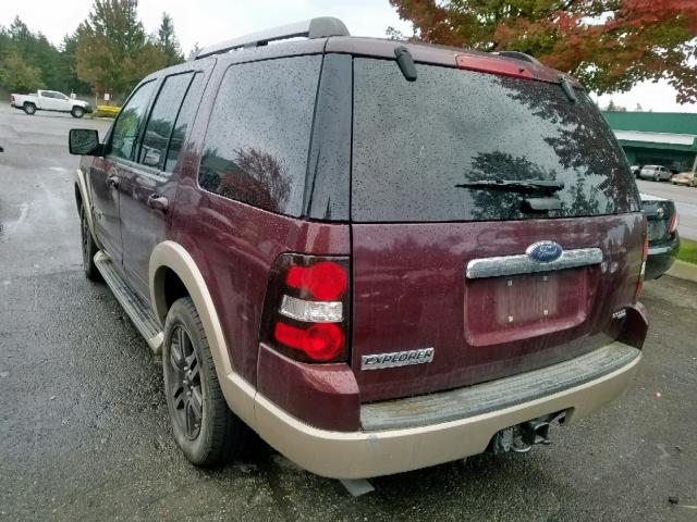 1FMEU74827UA66485 - 2007 FORD EXPLORER E MAROON photo 3