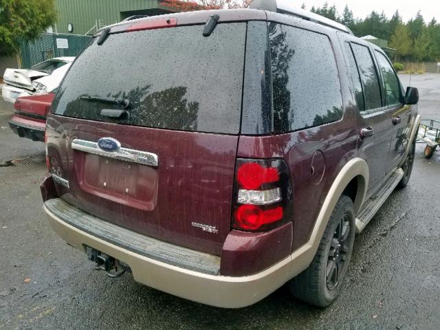 1FMEU74827UA66485 - 2007 FORD EXPLORER E MAROON photo 4