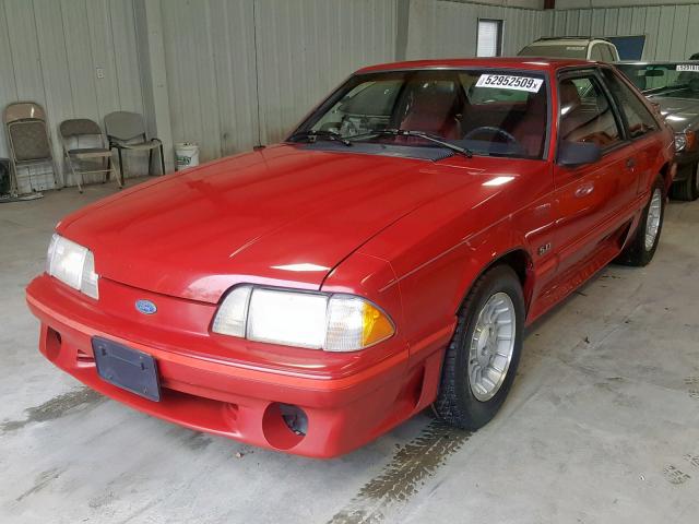 1FABP42E0HF192555 - 1987 FORD MUSTANG GT RED photo 2