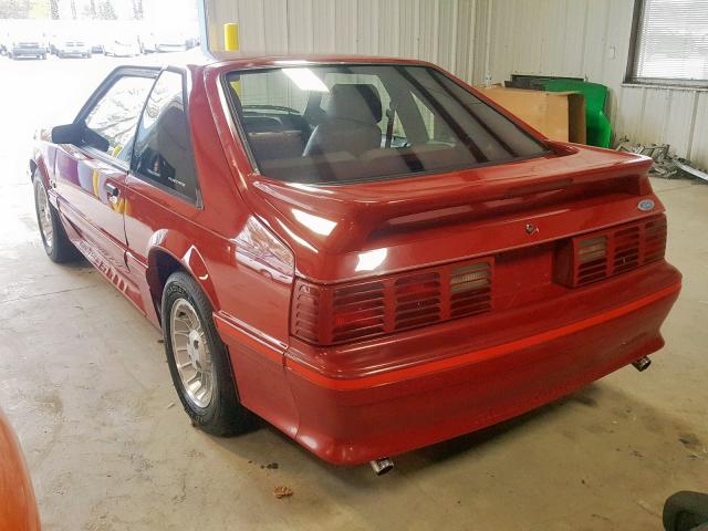 1FABP42E0HF192555 - 1987 FORD MUSTANG GT RED photo 3