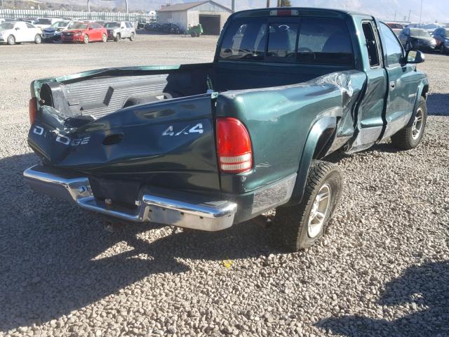 1B7GG22Y7WS526311 - 1998 DODGE DAKOTA GREEN photo 4