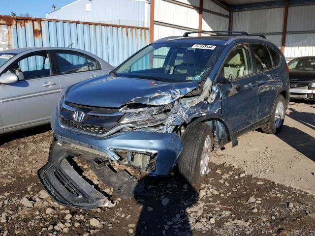 2HKRM4H70FH612585 - 2015 HONDA CR-V EXL BLUE photo 2