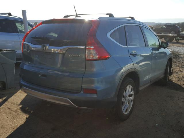 2HKRM4H70FH612585 - 2015 HONDA CR-V EXL BLUE photo 4