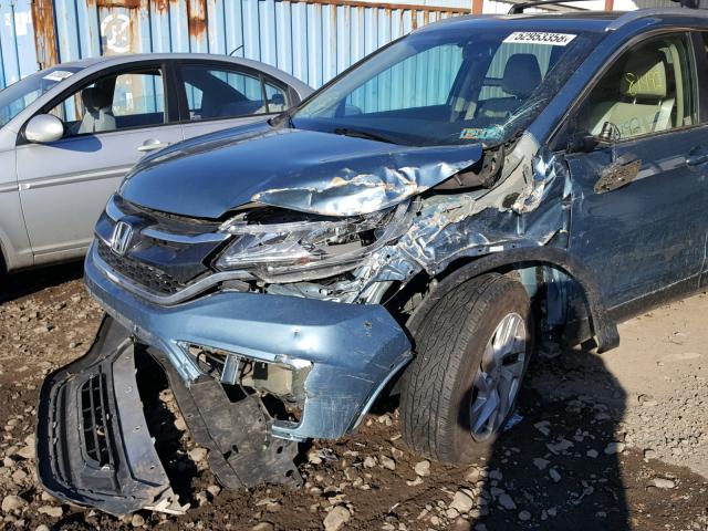 2HKRM4H70FH612585 - 2015 HONDA CR-V EXL BLUE photo 9