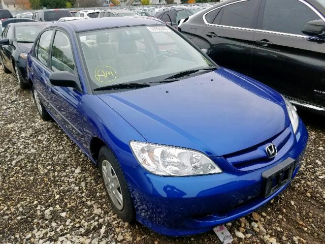 1HGES16474L014709 - 2004 HONDA CIVIC DX BLUE photo 1