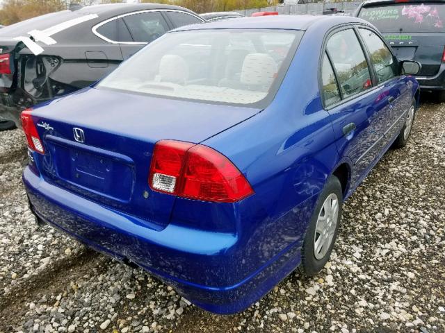 1HGES16474L014709 - 2004 HONDA CIVIC DX BLUE photo 4