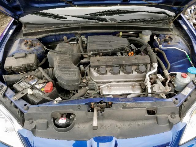 1HGES16474L014709 - 2004 HONDA CIVIC DX BLUE photo 7