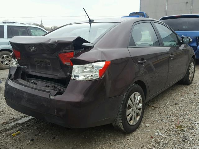 KNAFU4A21A5065804 - 2010 KIA FORTE EX MAROON photo 4