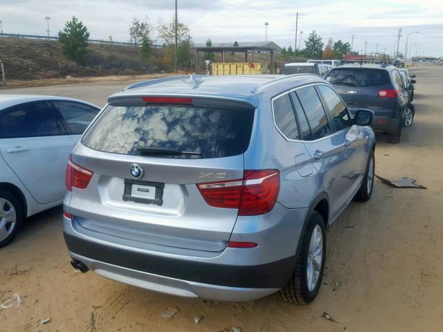 5UXWX9C51DL874202 - 2013 BMW X3 XDRIVE2 BLUE photo 4