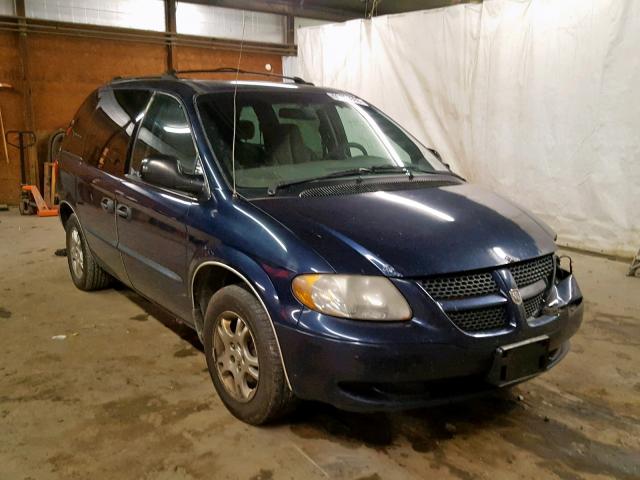 1D4GP25R23B282506 - 2003 DODGE CARAVAN SE BLUE photo 1