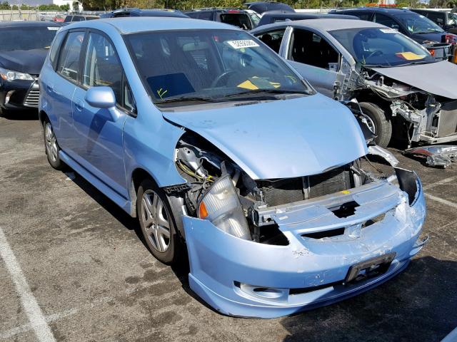 JHMGD38648S013281 - 2008 HONDA FIT SPORT BLUE photo 1