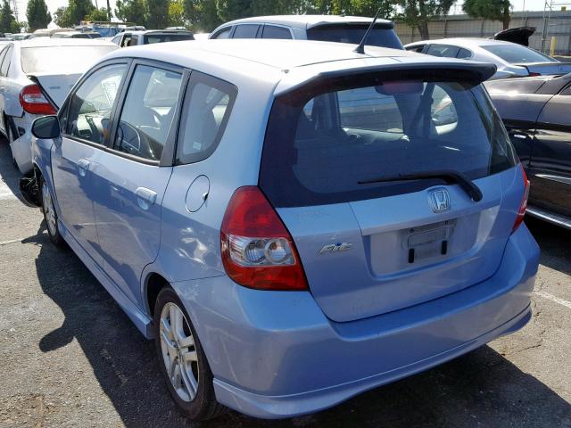 JHMGD38648S013281 - 2008 HONDA FIT SPORT BLUE photo 3