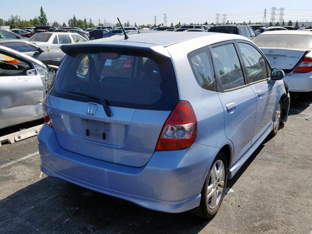 JHMGD38648S013281 - 2008 HONDA FIT SPORT BLUE photo 4