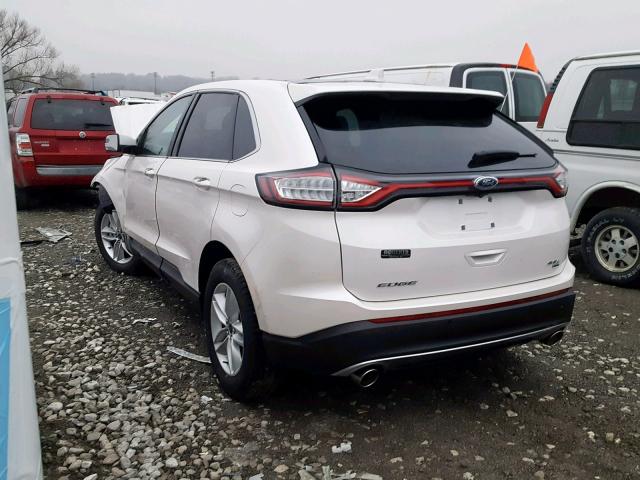 2FMPK4J87HBB10652 - 2017 FORD EDGE SEL WHITE photo 3