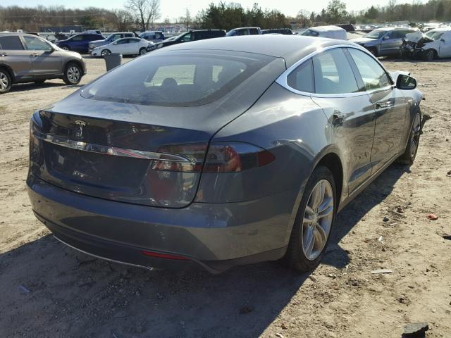 5YJSA1CN4DFP03465 - 2013 TESLA MODEL S GRAY photo 4