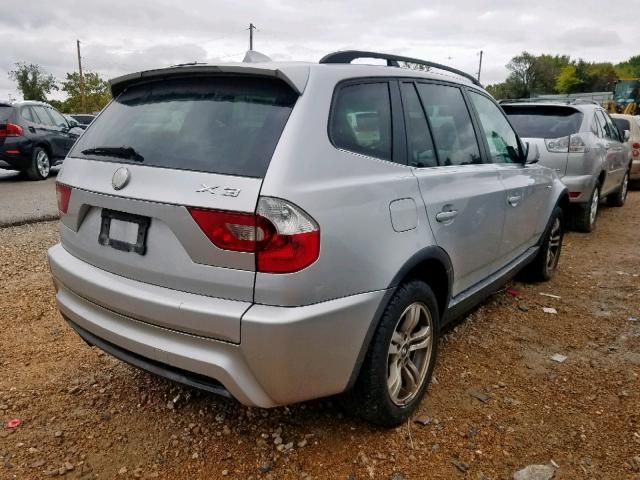 WBXPA93466WG90590 - 2006 BMW X3 3.0I SILVER photo 4