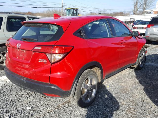 3CZRU6H35HM700306 - 2017 HONDA HR-V LX RED photo 4