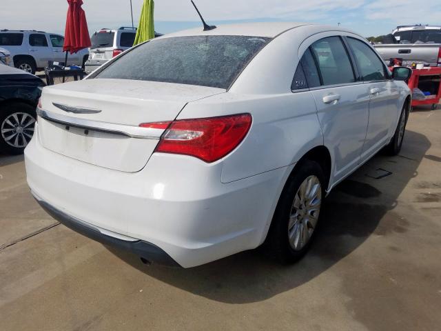 1C3CCBAB3DN641043 - 2013 CHRYSLER 200 LX WHITE photo 4