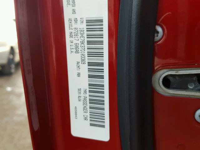 1B3HE78K37D103369 - 2007 DODGE CALIBER R/ RED photo 10