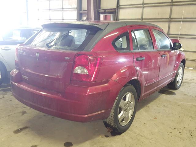 1B3HB48B18D760258 - 2008 DODGE CALIBER SX RED photo 4