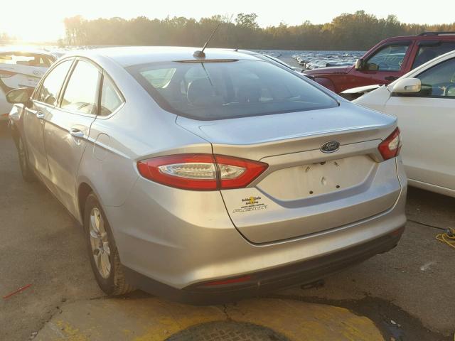 3FA6P0G72FR228301 - 2015 FORD FUSION S SILVER photo 3