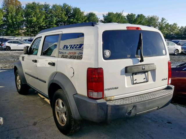 1D8GU28K77W577508 - 2007 DODGE NITRO SXT WHITE photo 3