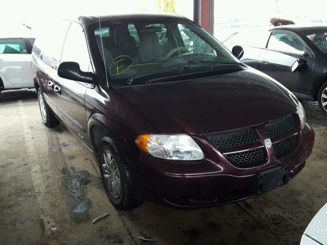 1D4GP45353B298450 - 2003 DODGE CARAVAN SP MAROON photo 1