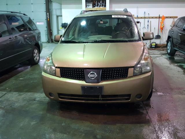 5N1BV28U24N331387 - 2004 NISSAN QUEST S GOLD photo 9