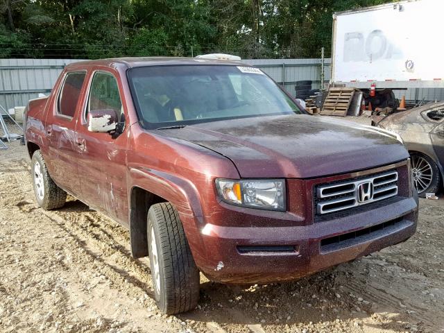 2HJYK16547H535811 - 2007 HONDA RIDGELINE BURGUNDY photo 1