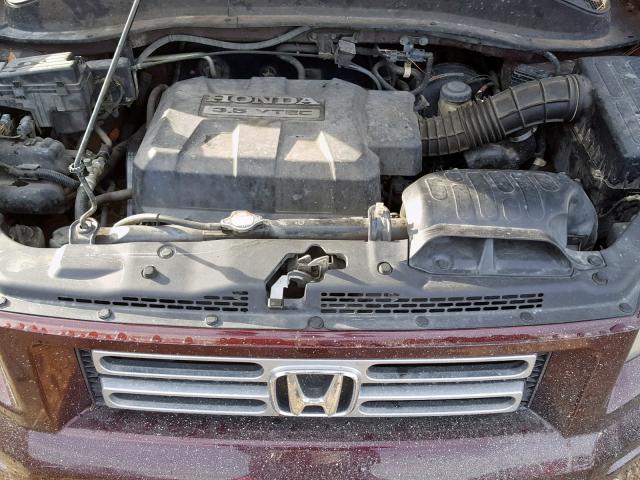 2HJYK16547H535811 - 2007 HONDA RIDGELINE BURGUNDY photo 7