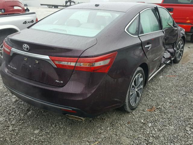 4T1BK1EB2GU237378 - 2016 TOYOTA AVALON XLE PURPLE photo 4