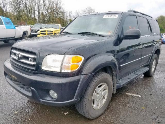 5TDBT48AX1S021781 - 2001 TOYOTA SEQUOIA LI BLACK photo 2