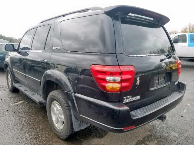 5TDBT48AX1S021781 - 2001 TOYOTA SEQUOIA LI BLACK photo 3