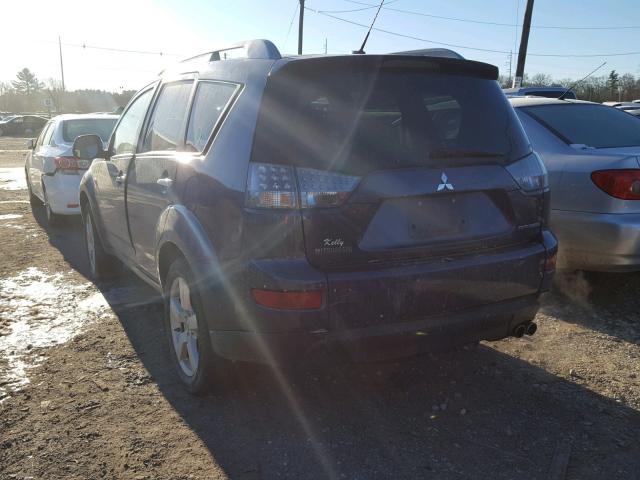 JA4MT41X07Z021300 - 2007 MITSUBISHI OUTLANDER BLUE photo 3